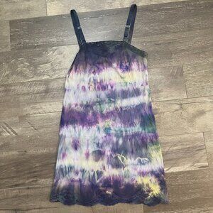 Vintage purple tie-dye slip dress